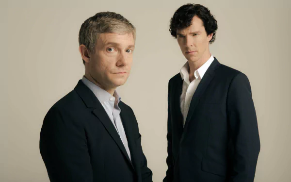 Martin Freeman Benedict Cumberbatch Sherlock Holmes TV Show Sherlock (TV series) HD Desktop Wallpaper | Background Image