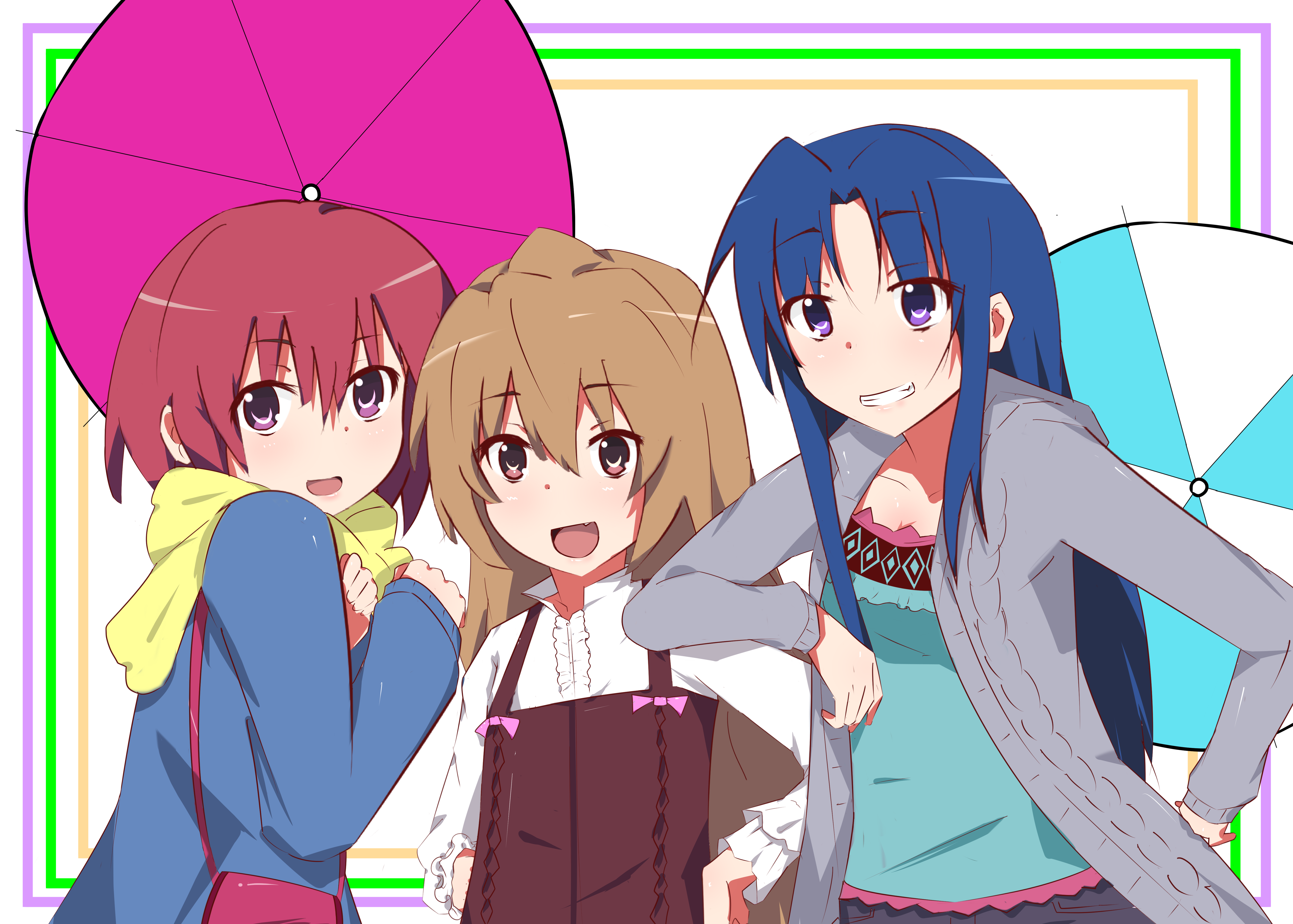 Taiga, Ryuji, Yusaku, Minori and Ami in Toradora! wallpaper