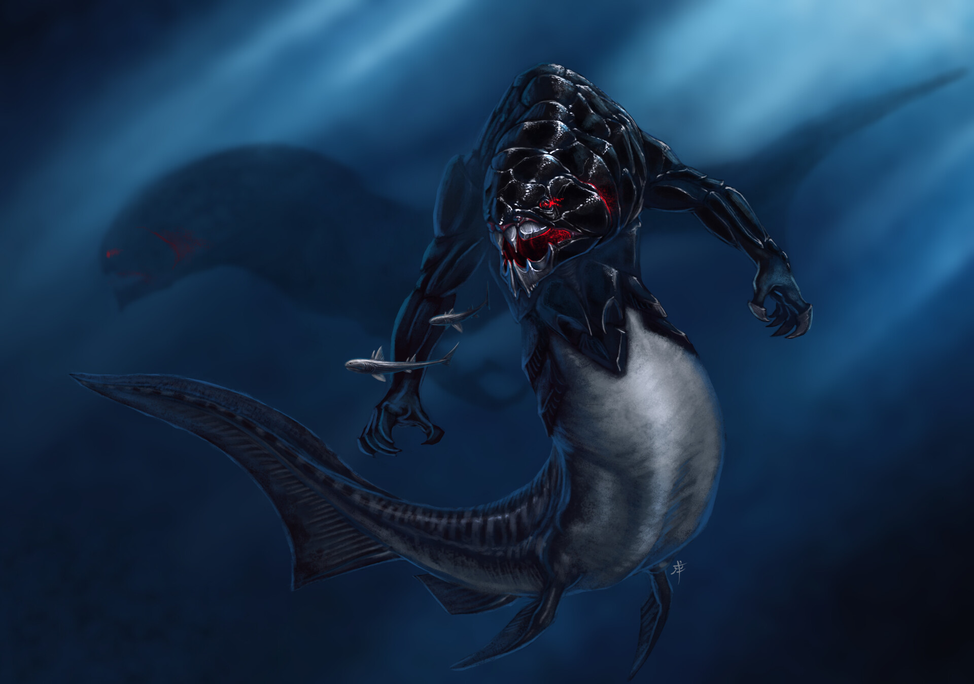 Download Underwater Creature Fantasy Sea Monster HD Wallpaper by Robert ...