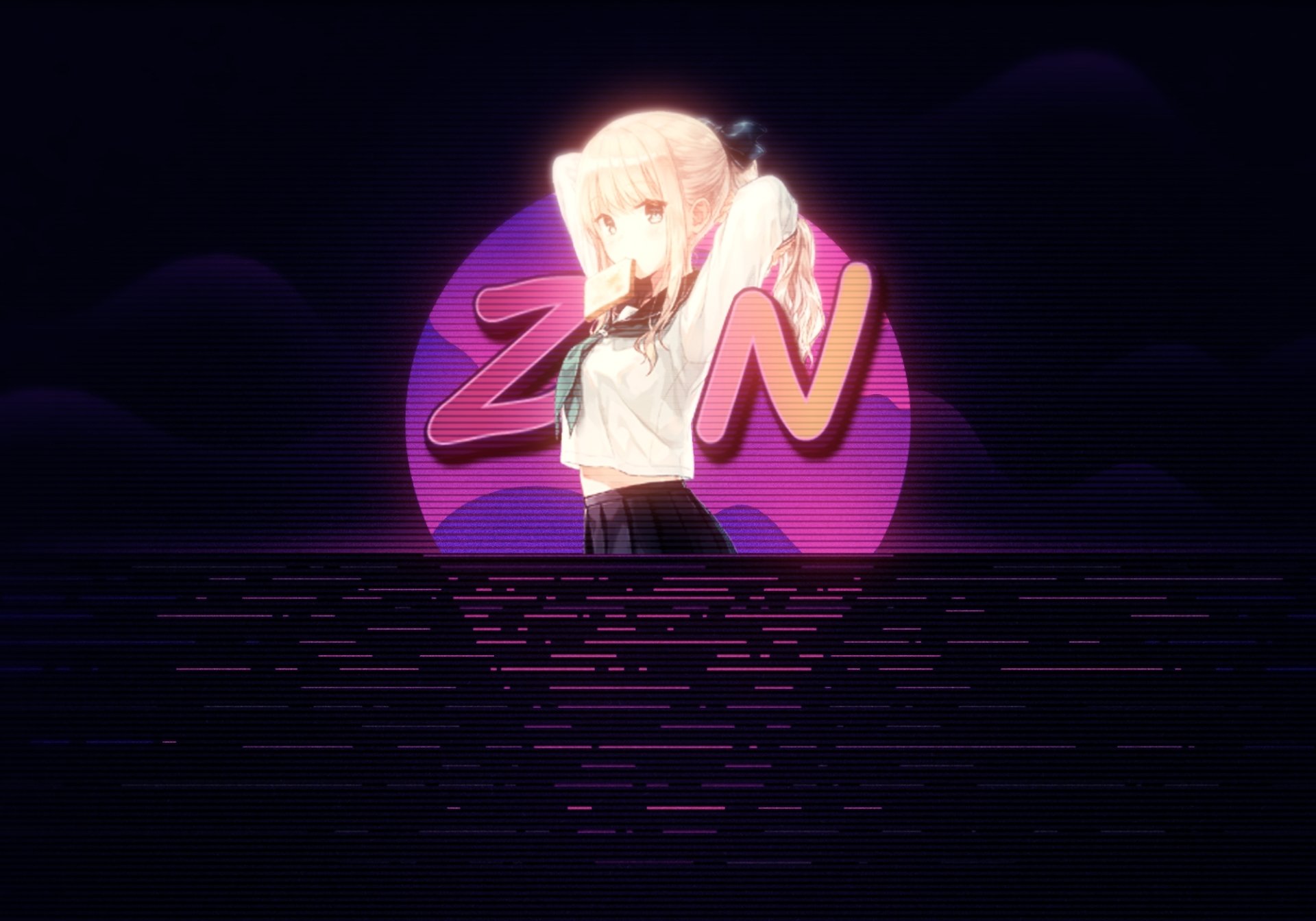 Download Vaporwave Anime Original HD Wallpaper