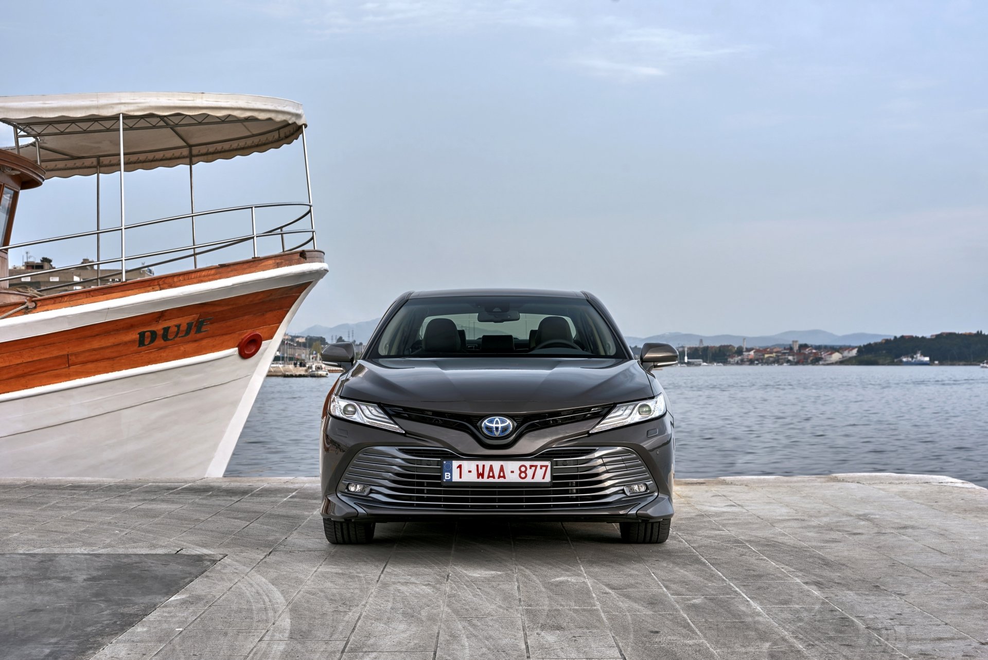 Download Black Car Compact Car Car Toyota Vehicle Toyota Camry 4k Ultra HD Wallpaper