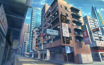 Man's point of view, afternoon, sunny day, sidewalk, anime, mappa studio