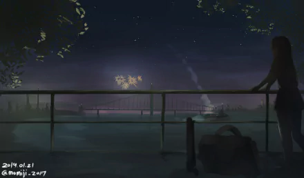 night Anime Original anime night HD Desktop Wallpaper | Background Image