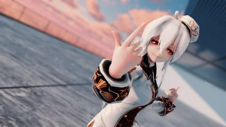 red eyes white hair Anime Original HD Desktop Wallpaper | Background Image