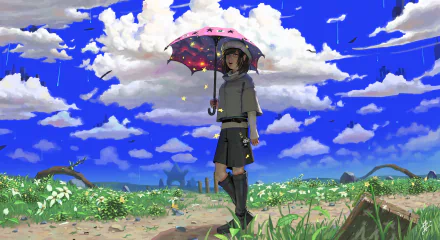 umbrella Anime Original HD Desktop Wallpaper | Background Image