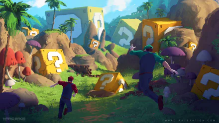 Mario Luigi video game Super Mario Bros. HD Desktop Wallpaper | Background Image