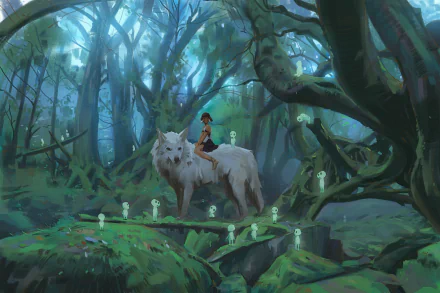 Anime Princess Mononoke HD Desktop Wallpaper | Background Image