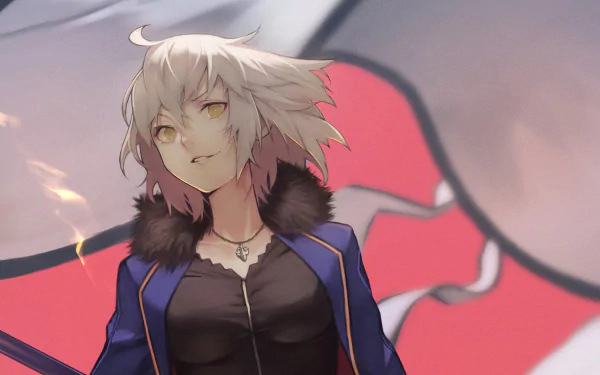 Berserker (Fate/Grand Order) Jeanne d'Arc Alter (Berserker) necklace yellow eyes short hair Anime Fate/Grand Order HD Desktop Wallpaper | Background Image