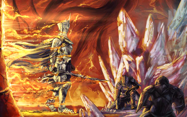 sword armor warrior knight Burnt Ivory King video game Dark Souls II HD Desktop Wallpaper | Background Image