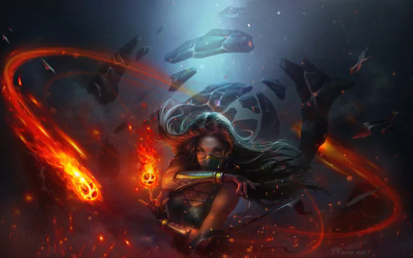 black hair magic fantasy sorceress HD Desktop Wallpaper | Background Image