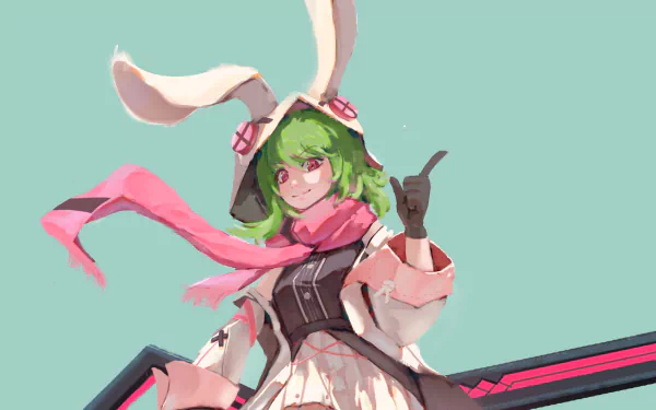 green hair pink eyes video game Forever 7th Capital HD Desktop Wallpaper | Background Image