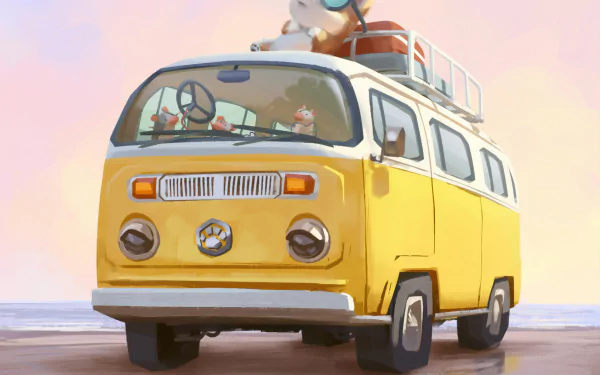 dog car van Volkswagen vehicle artistic HD Desktop Wallpaper | Background Image