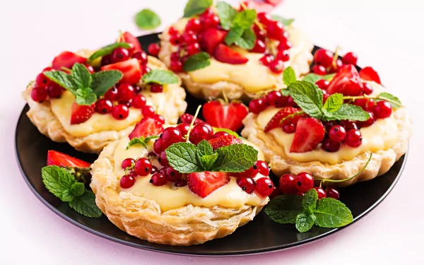 tart pastry currants strawberry berry food dessert HD Desktop Wallpaper | Background Image