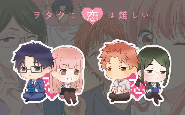 Hanako Koyanagi Tarou Kabakura Hirotaka Nifuji Narumi Momose Anime Wotaku ni Koi wa Muzukashii HD Desktop Wallpaper | Background Image