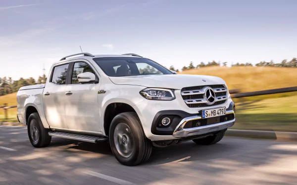 silver car white car car Mercedes-Benz X-Class Mercedes-Benz vehicle Mercedes-Benz X 350 HD Desktop Wallpaper | Background Image