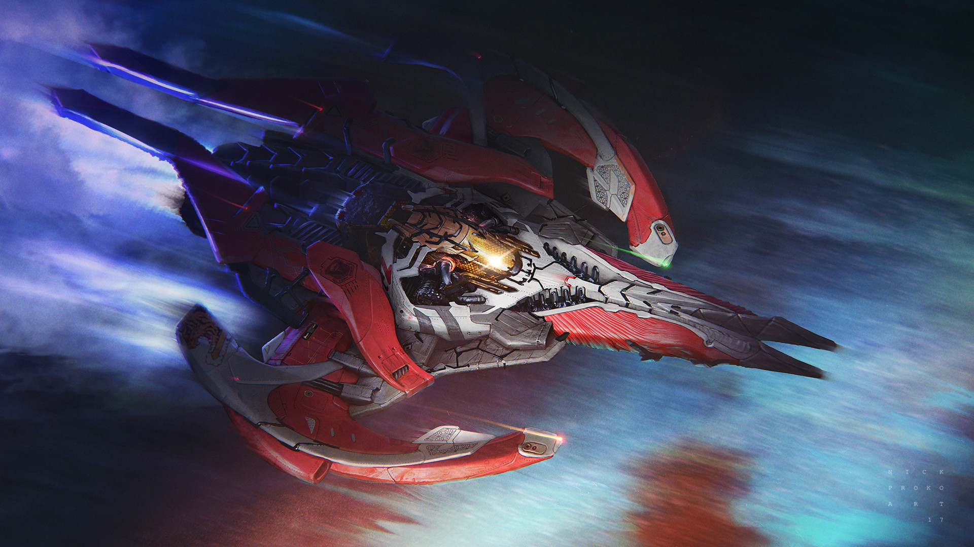 Download Sci Fi Spaceship HD Wallpaper by Nikolay Prokopenko