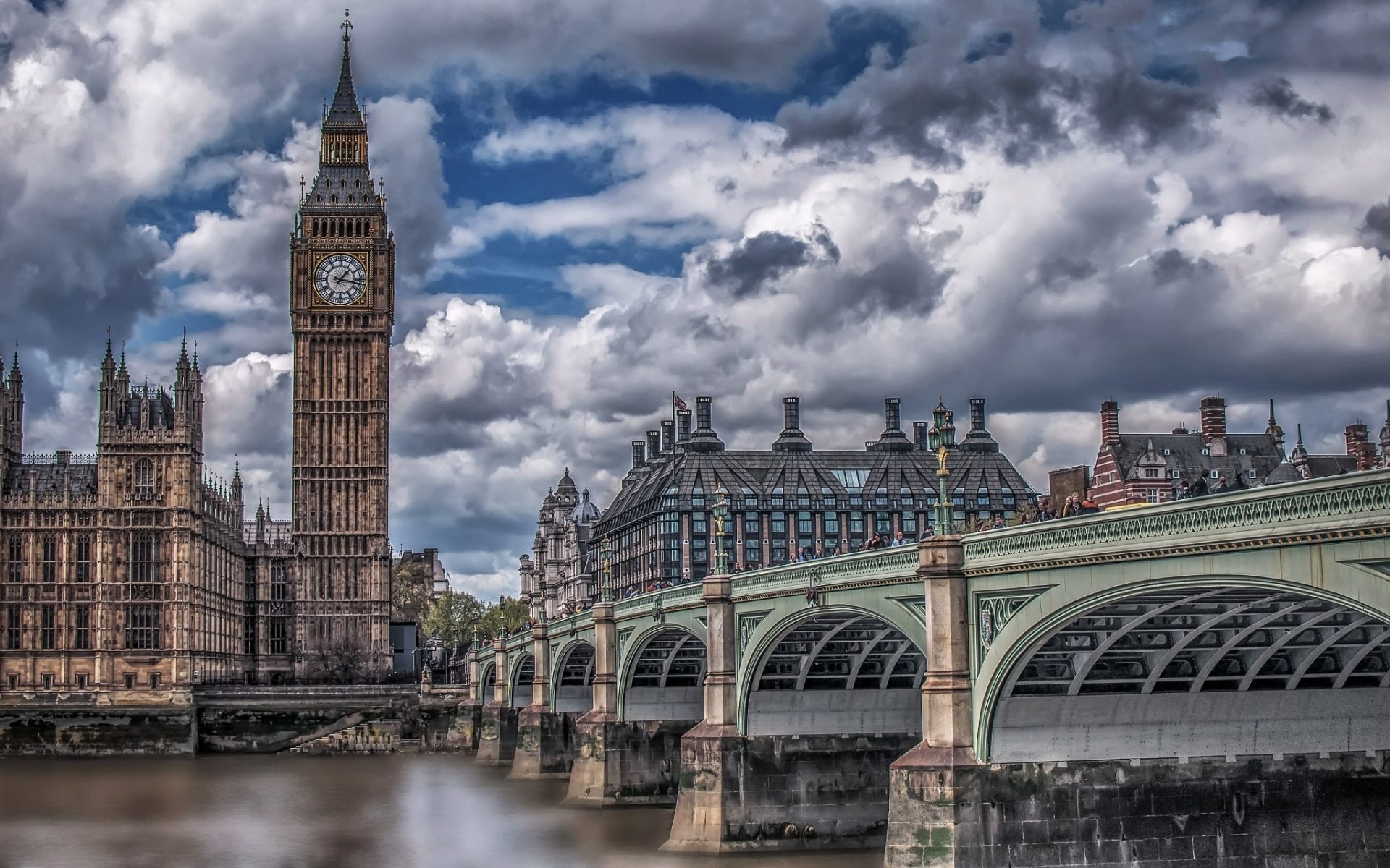 Big Ben on a Cloudy Day HD Wallpaper | Background Image | 1920x1200