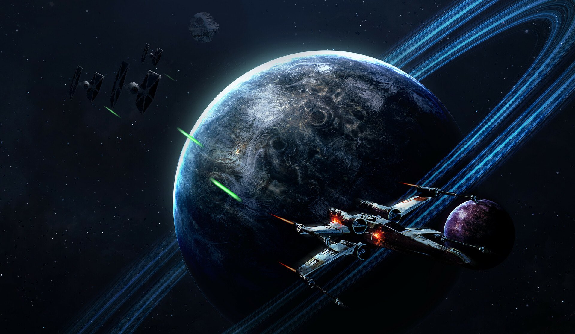 Download Death Star Planet X-Wing TIE Fighter Sci Fi Star Wars HD ...