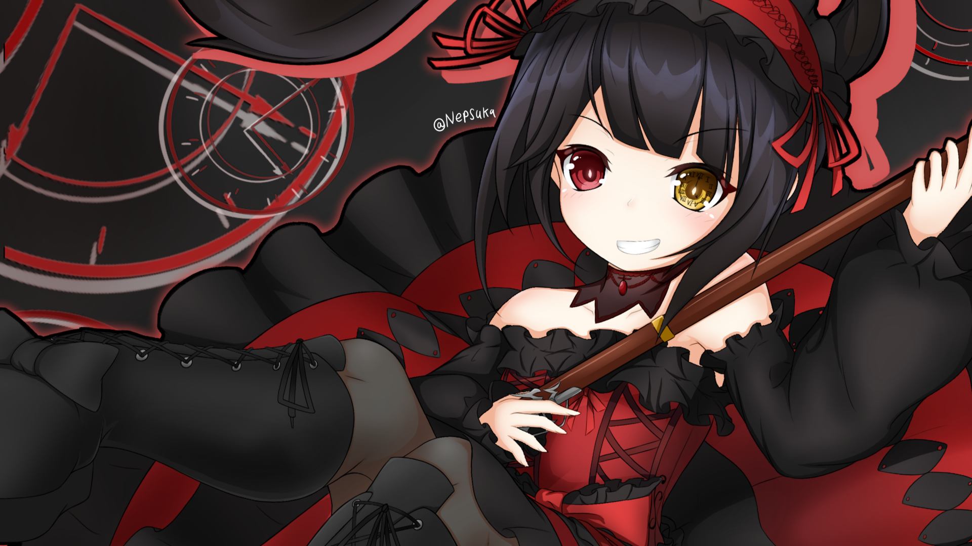 Download Kurumi Tokisaki Anime Date A Live HD Wallpaper by ネプスカ