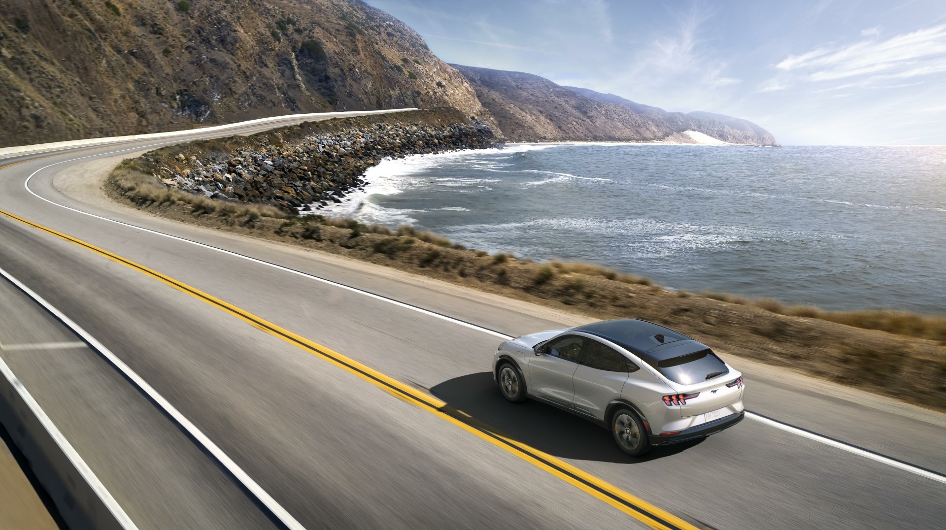 Download Electric Car SUV Silver Car Car Ford Vehicle Ford Mustang Mach-E 8k Ultra HD Wallpaper