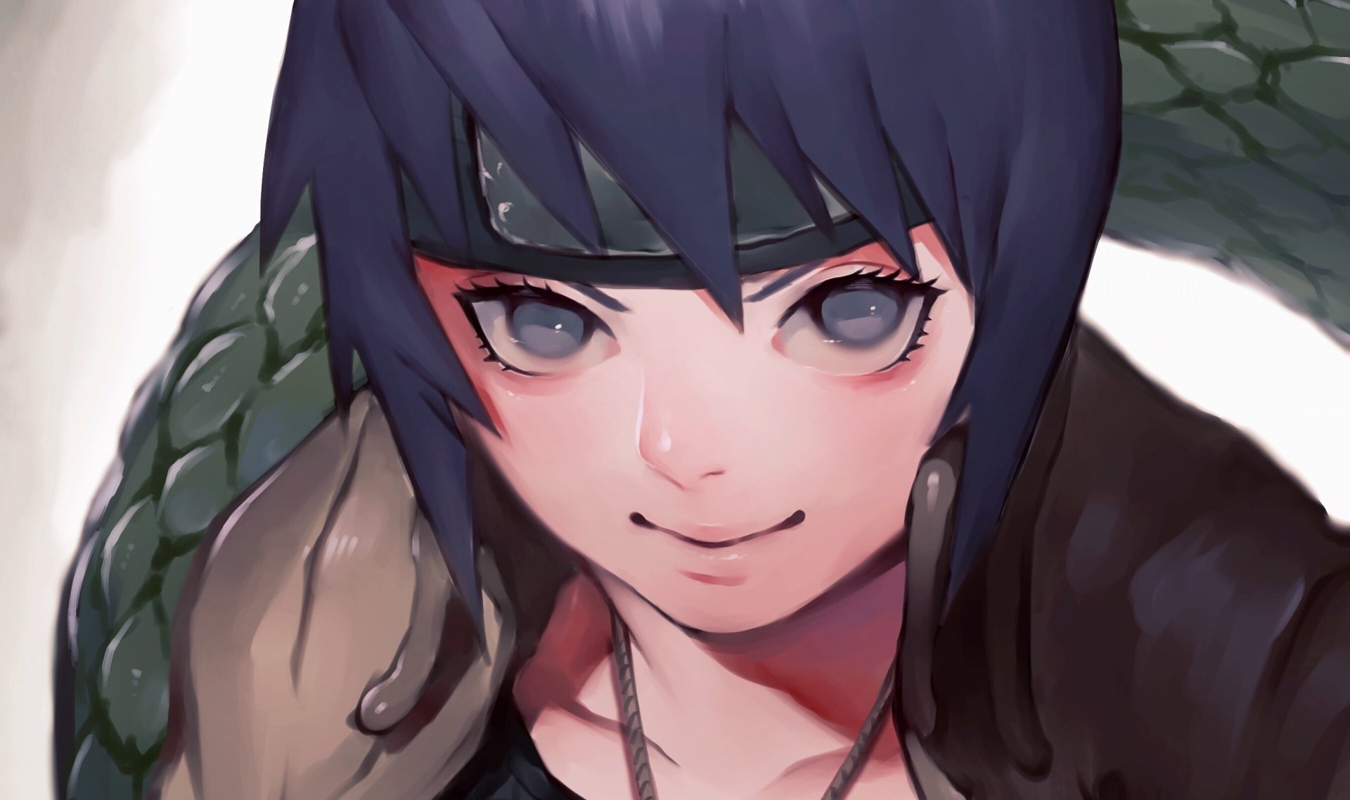 HD PC desktop wallpaper featuring Anko Mitarashi from the anime Naruto, showcasing her distinctive purple hair and confident expression.