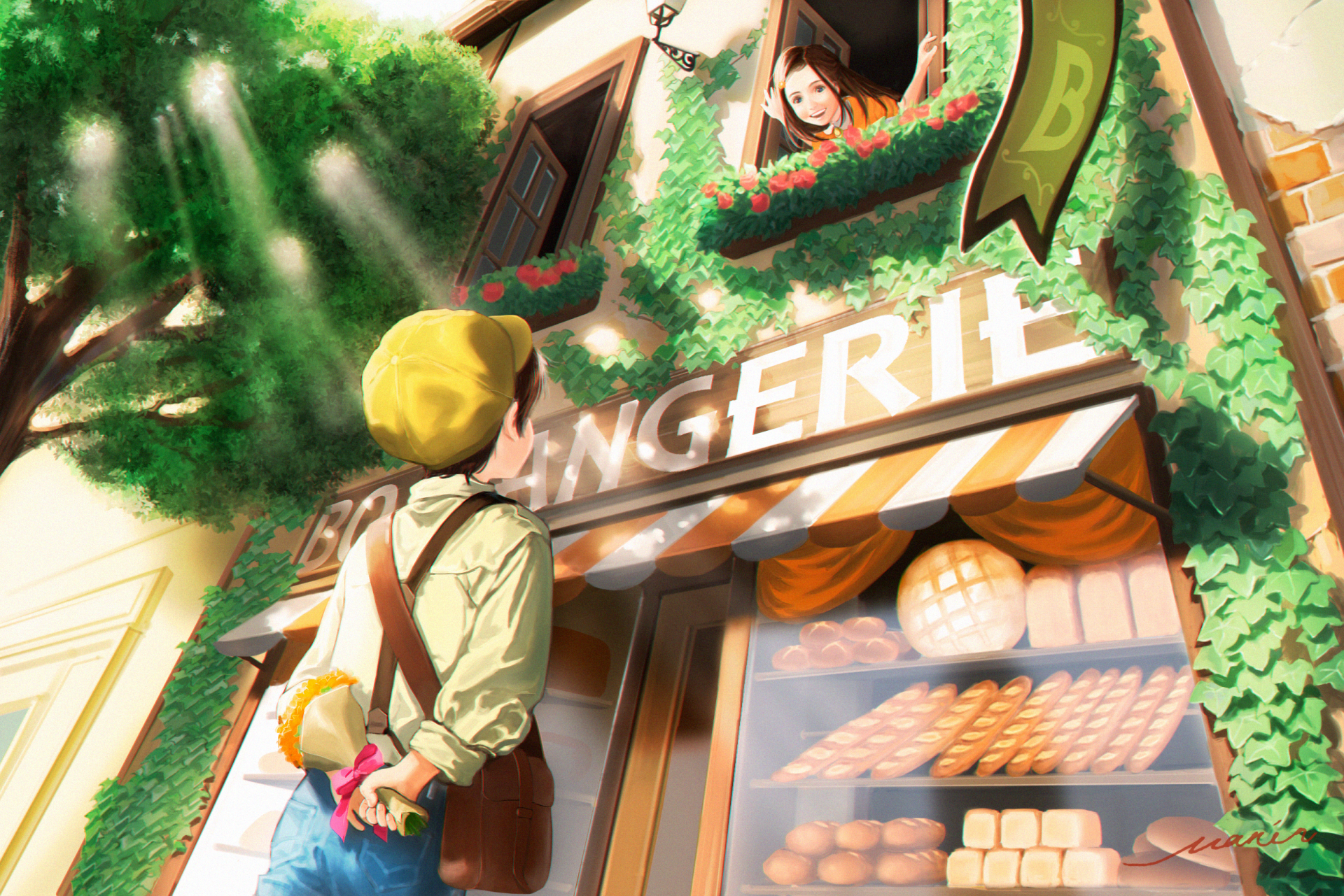 Download Sunshine Bread Shop Anime Child HD Wallpaper by Marin