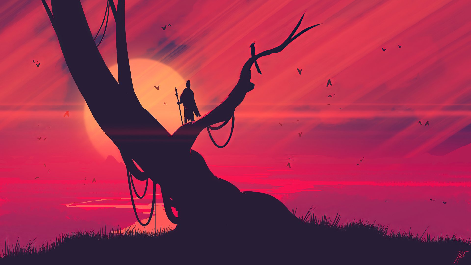 Download Silhouette Fantasy Shaman 4k Ultra HD Wallpaper by Josef Bartoň