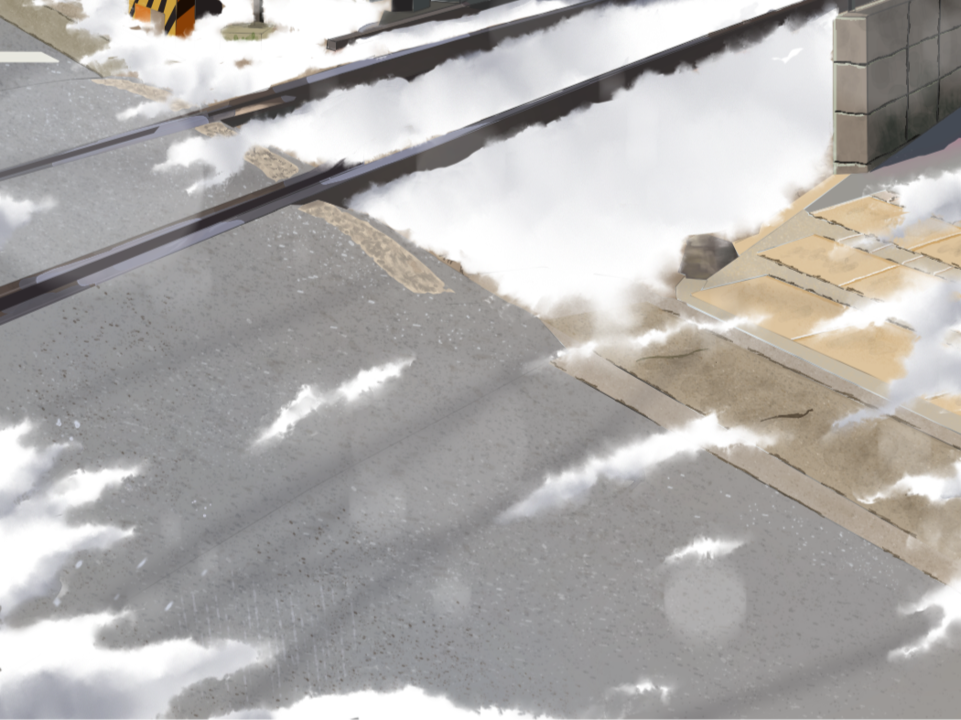 Download Railroad Snow Anime Original HD Wallpaper by ちょんひろ