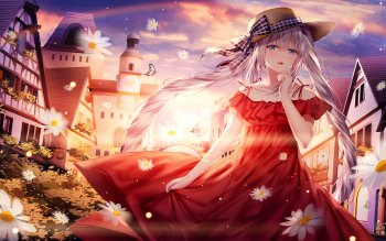 Anime Fanart Portrait Of A Girl Dressed In Red And White Hat Background,  Askew Picture, Askew, Aslant Background Image And Wallpaper for Free  Download