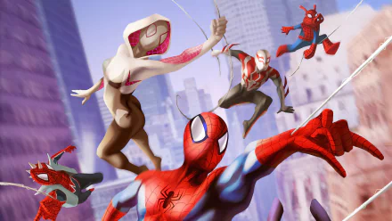 Spider-Gwen Spider-Ham Gwen Stacy spider man movie Spider-Man: Across the Spider-Verse HD Desktop Wallpaper | Background Image