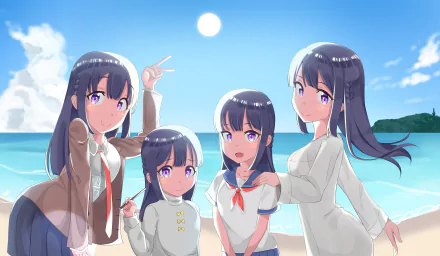 Shoko Makinohara beach Anime Rascal Does Not Dream of Bunny Girl Senpai Anime beach HD Desktop Wallpaper | Background Image