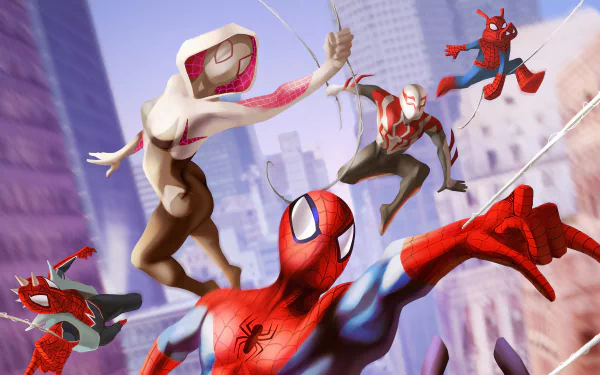 Spider-Gwen Spider-Ham Gwen Stacy spider man movie Spider-Man: Across the Spider-Verse HD Desktop Wallpaper | Background Image
