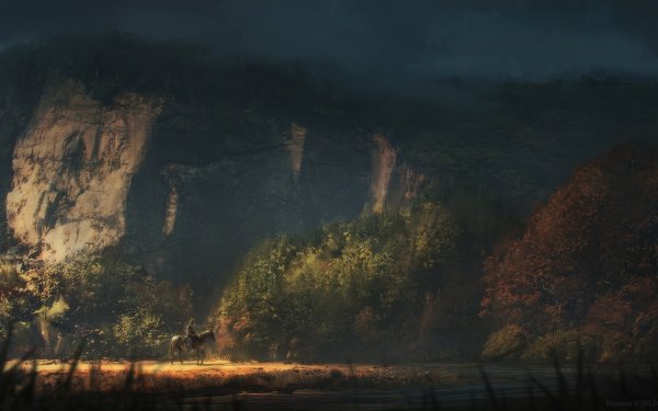 Fantasy Landscape Cowboy HD Wallpaper | Background Image