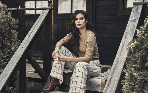 brunette long hair Portuguese model Celebrity Sara Sampaio HD Desktop Wallpaper | Background Image