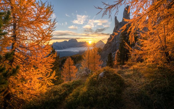 Nature Sunrise Mountain HD Wallpaper | Background Image