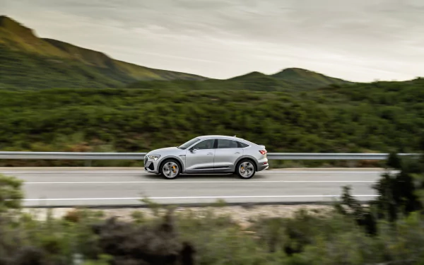 silver car SUV electric car car Audi vehicle Audi e-Tron Sportback HD Desktop Wallpaper | Background Image