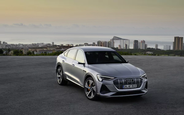 silver car SUV electric car car Audi vehicle Audi e-Tron Sportback HD Desktop Wallpaper | Background Image