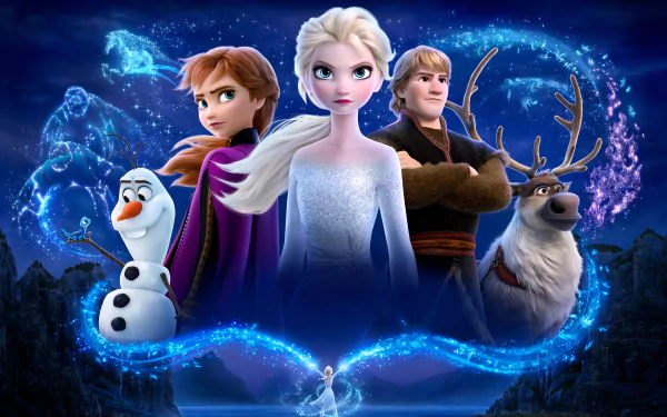 Kristoff (Frozen) Sven (Frozen) Olaf (Frozen) Elsa (Frozen) Anna (Frozen) movie Frozen 2 HD Desktop Wallpaper | Background Image