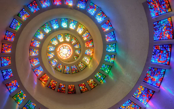 spiral colorful photography stained glass HD Desktop Wallpaper | Background Image