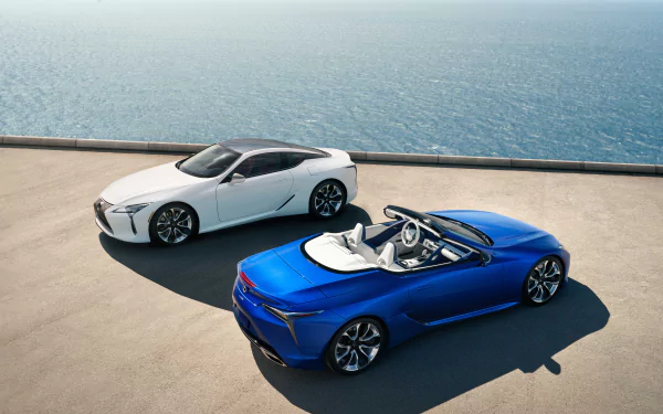white car cabriolet car Lexus vehicle Lexus LC 500 HD Desktop Wallpaper | Background Image