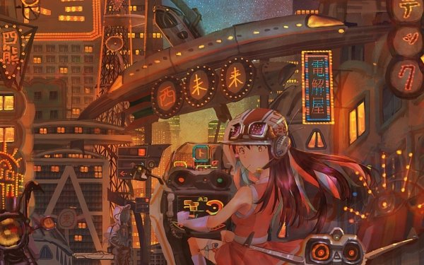 Anime Original City Starry Sky HD Wallpaper | Background Image