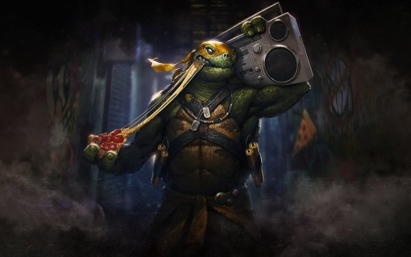 Comics Teenage Mutant Ninja Turtles Pizza Michelangelo HD Wallpaper | Background Image