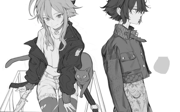 cat Anime Original anime cat HD Desktop Wallpaper | Background Image