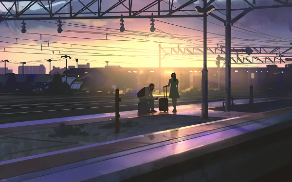 train station artistic people HD Desktop Wallpaper | Background Image