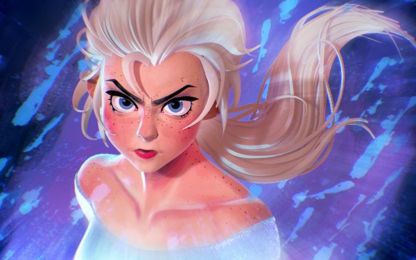 Movie Frozen 2 Elsa Blue Eyes White Hair HD Wallpaper | Background Image