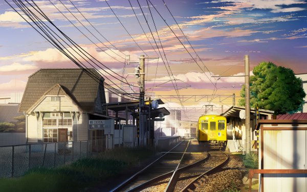 Anime Train Station Train HD Wallpaper | Background Image
