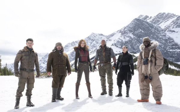 Awkwafina Karen Gillan Jack Black Nick Jonas Kevin Hart Dwayne Johnson movie Jumanji: The Next Level HD Desktop Wallpaper | Background Image