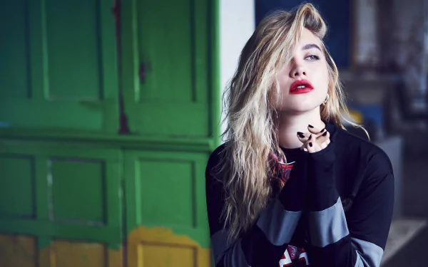 lipstick blonde actress English Celebrity Florence Pugh HD Desktop Wallpaper | Background Image