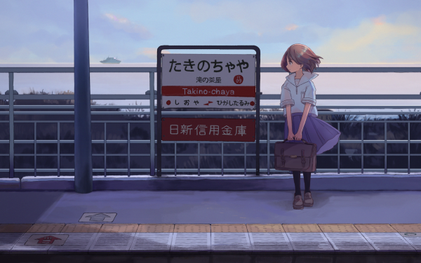 Anime Original Train Station HD Wallpaper | Background Image