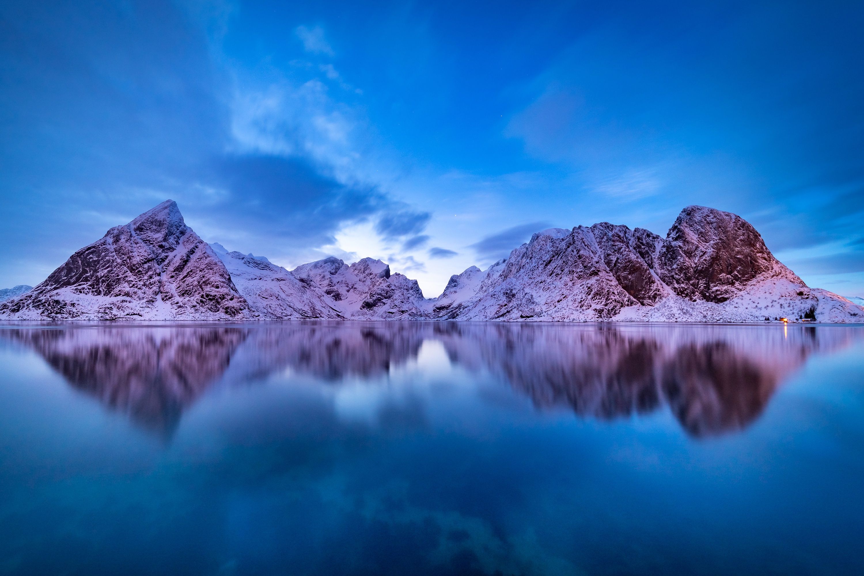 Download Reflection Lake Norway Winter Photography Lofoten HD Wallpaper